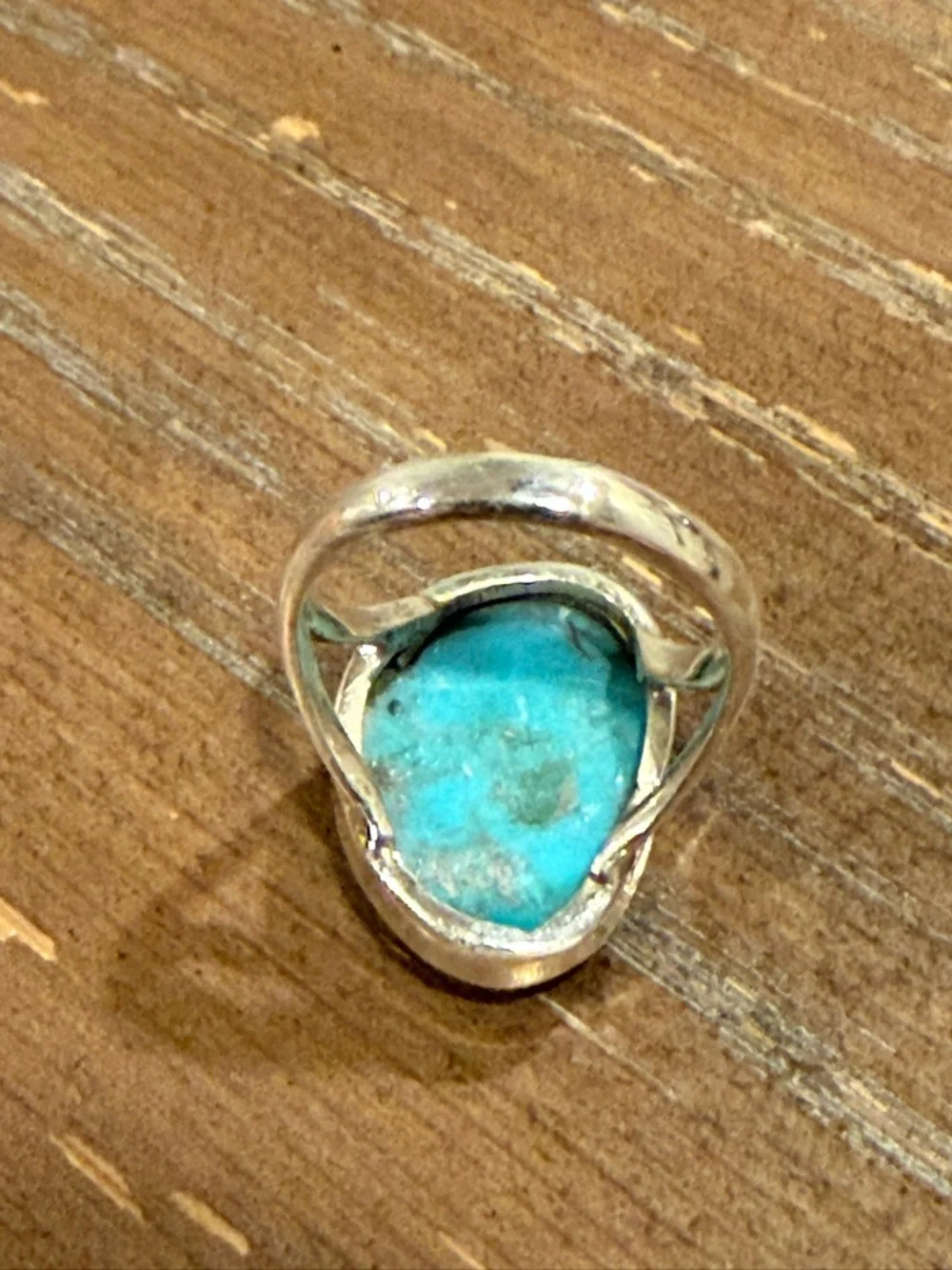 Candelaria Turquoise Ring Size 7.5 – Sterling Silver Statement Ring – Natural